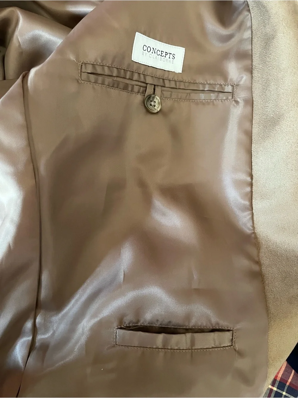 Men’s Vintage Concepts by Claiborne! Liz Claiborne brown faux suede blazer XL